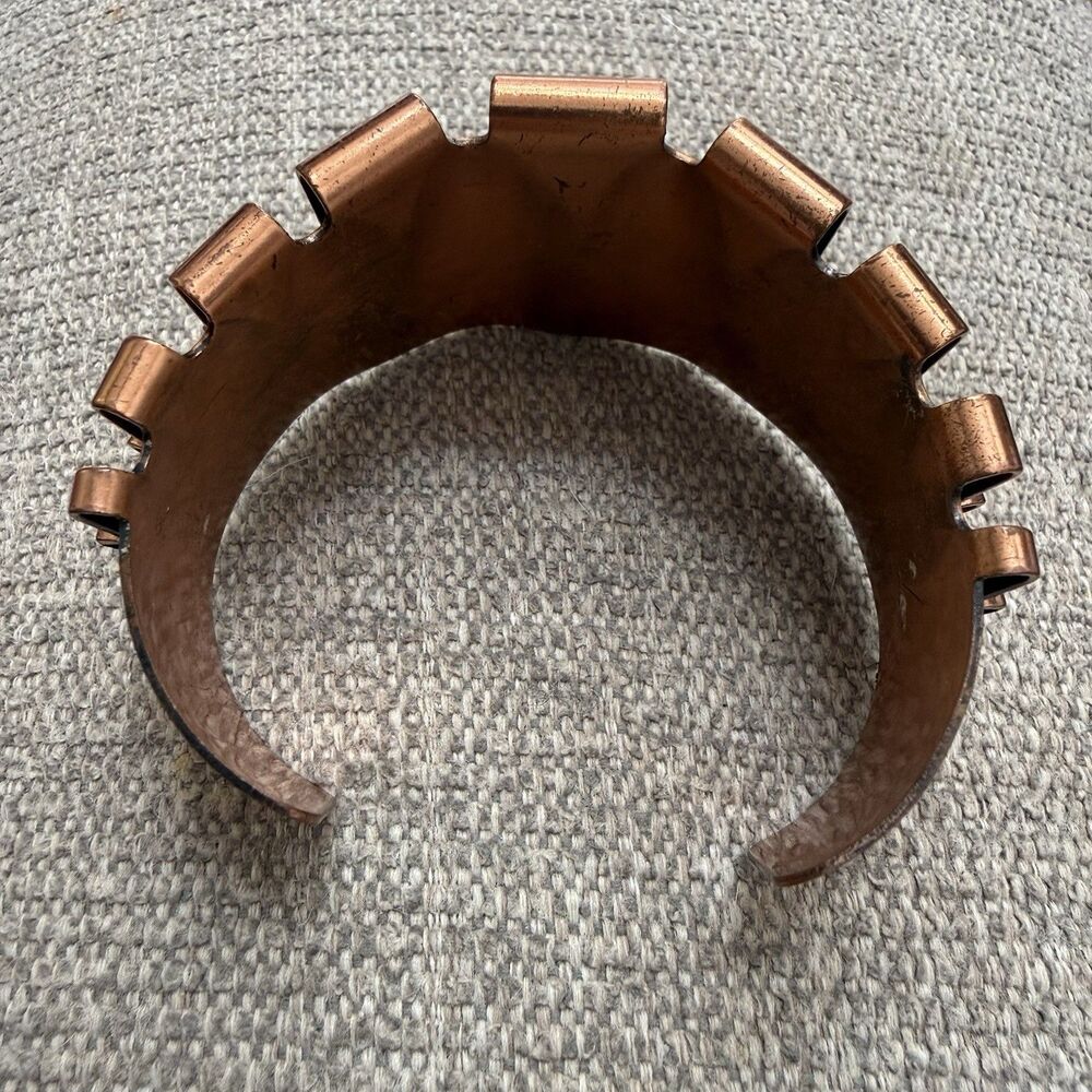 Vtg MCM Signed Renoir Modernist Copper Oxidized Cuff Bracelet Mid Century Modern - Picture 5 of 8